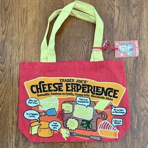 Trader Joe's Red and yellow Cheese Experience Tote Bag